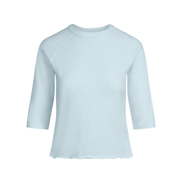 WORN IN JERSEY SHRUNKEN BASEBALL TEE | DENIM FLAT ON A WHITE BACKGROUND | FLT
